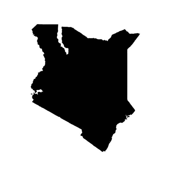 Vektorkarte Kenia. isolierte Vektorillustration. schwarz auf weißem Hintergrund. Folge 10 Abbildung. - Vektor, Bild