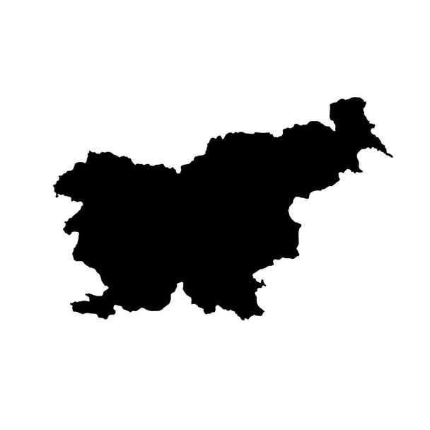 Vector kaart Slovenië. Geïsoleerde vector illustratie. Zwart op een witte achtergrond. EPS-10 illustratie. - Vector, afbeelding