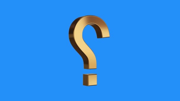 soft gold question sign spinning animation seamless loop on blue background - new quality unique financial business animated dynamic motion video footage - Footage, Video