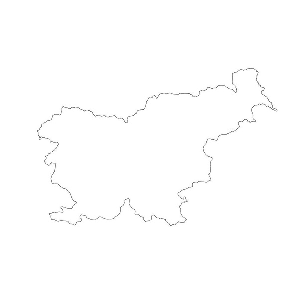 Vector map Slovenia. Isolated vector Illustration. Black on White background. EPS 10 Illustration. - Vector, Image