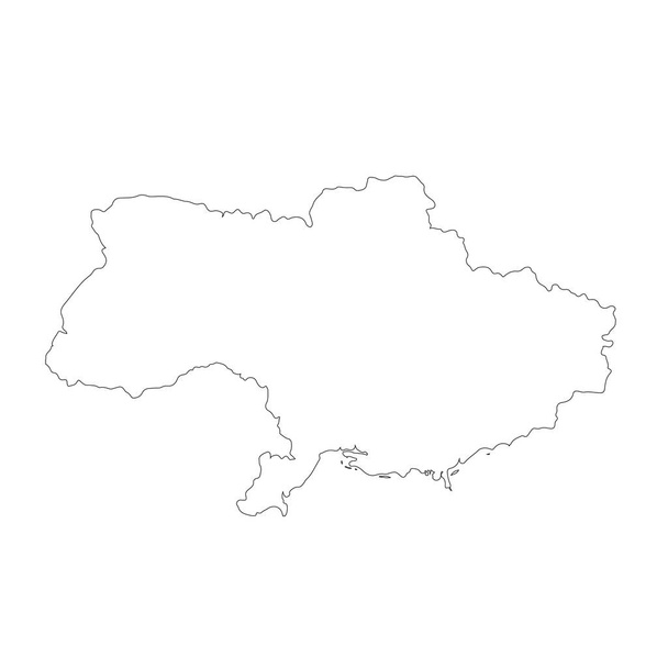 Vector map Ukraine. Isolated vector Illustration. Black on White background. EPS 10 Illustration. - Vector, Image