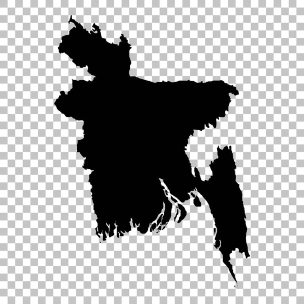 Vector map Bangladesh. Isolated vector Illustration. Black on White background. EPS 10 Illustration. - Vector, Image