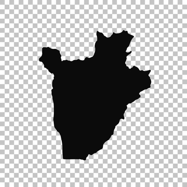Vektorová mapa Burundi. Izolované vektorové ilustrace. Černá na bílém pozadí. Obrázek EPS 10. - Vektor, obrázek