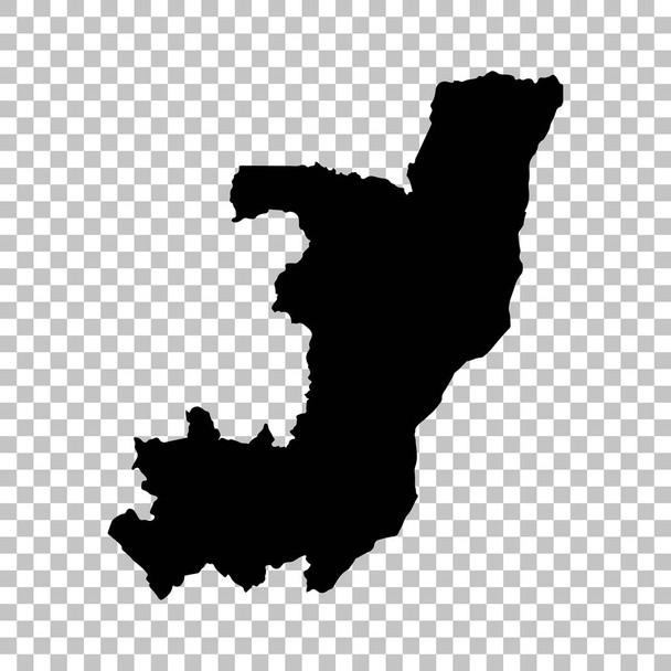 Vektoros Térkép a Kongói Demokratikus Köztársaság. Elszigetelt vektoros illusztráció. Fekete-fehér alapon. EPS-10 ábra. - Vektor, kép