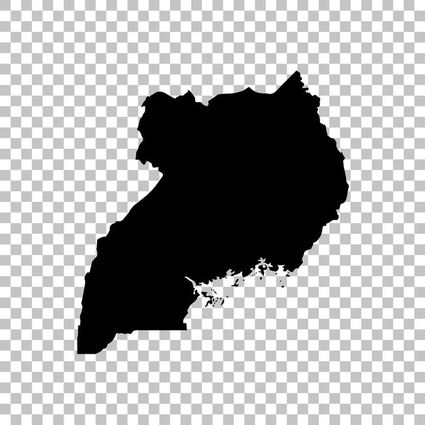 Mapa vectorial Uganda. Ilustración vectorial aislada. Negro sobre fondo blanco. EPS 10 Ilustración
. - Vector, imagen