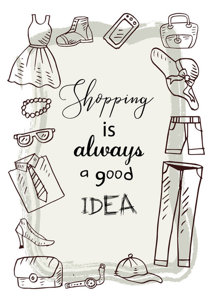 Shopping is always a good idea. Motivational quote. - Fotoğraf, Görsel