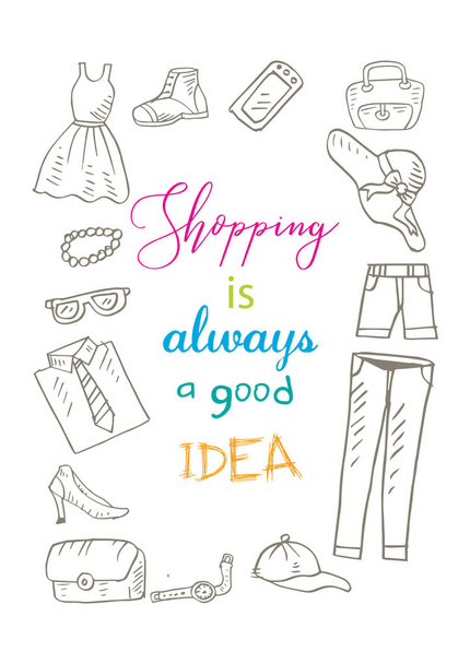 Shopping is always a good idea. Motivational quote. - Photo, image