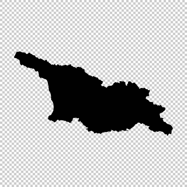 Vektorová mapa Georgia. Izolované vektorové ilustrace. Černá na bílém pozadí. Obrázek EPS 10. - Vektor, obrázek