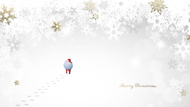 Merry Christmas with many snowflakes on light silver background  - Vector, Image