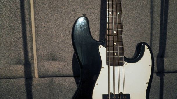 Bass guitar in the sound studio production. - Photo, Image