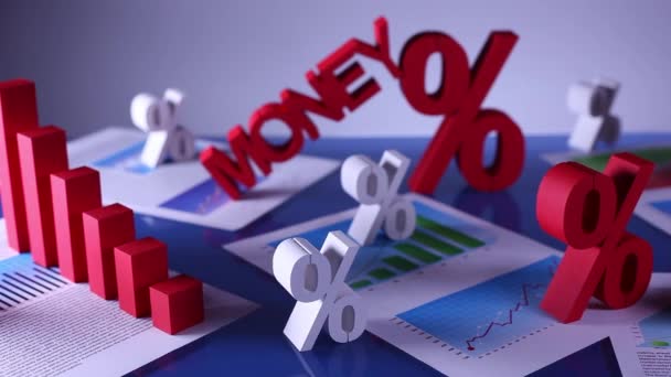 Interest rate, business and finance concept. Dolly shot. - Footage, Video