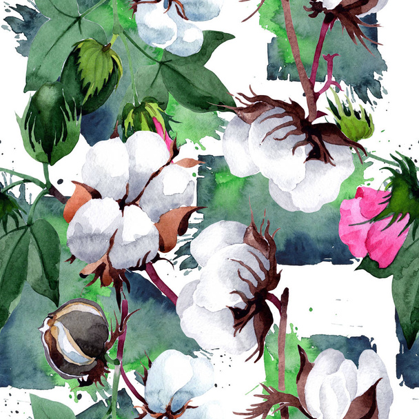 Coton avec motif de fleurs dans un style aquarelle
. - Photo, image