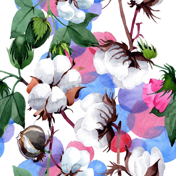 Cotton with flower pattern in a watercolor style. - Фото, зображення