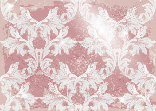 Baroque pattern old fabric background Vector. Vintage ornament decor textures - Vector, Image