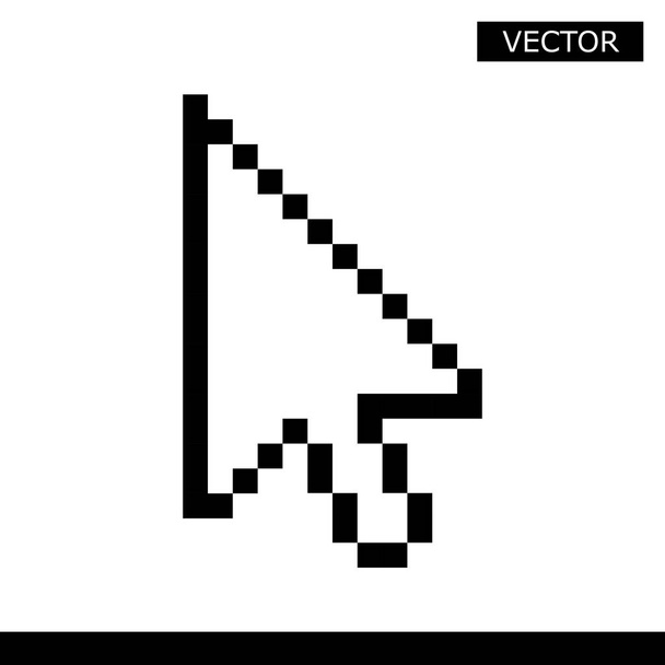 Pixel fehér nyíl vektor mutatóikon  - Vektor, kép