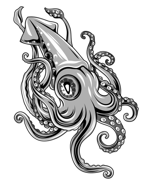 vector clipart squid, Marine life - Вектор, зображення