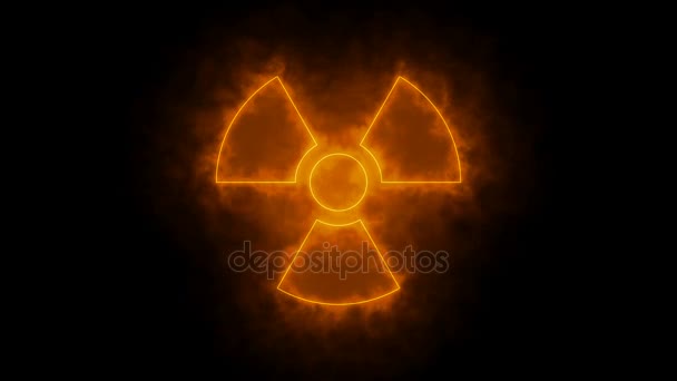 Abstraktní pozadí radioaktivním znakem - Záběry, video