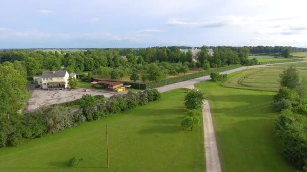 Panoramic view of beautiful countryside around Rundale, Latvia, video - Footage, Video