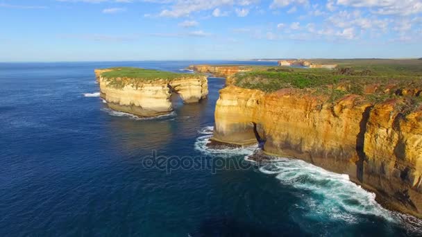 Razorback formation at Loch Ard Gorge along the Great Ocean Road, Australia - Footage, Video