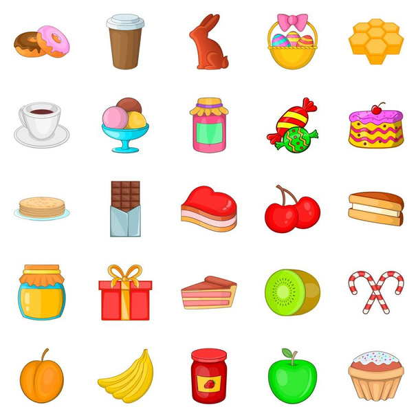 Delicious bake icons set, cartoon style - Vetor, Imagem