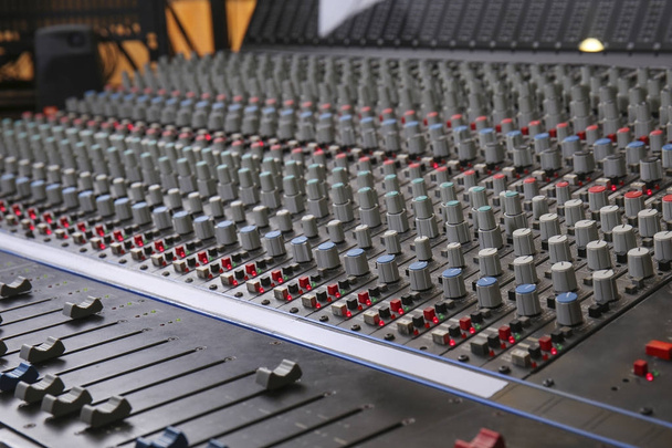 View of mixer in radio station - 写真・画像