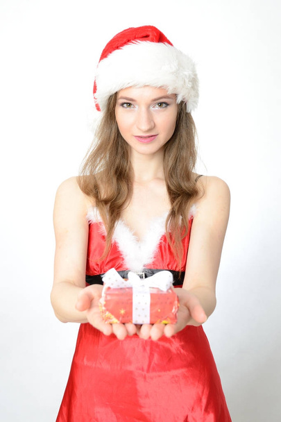 Girl in Christmas costume - Фото, зображення