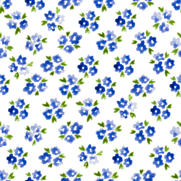 Calico watercolor pattern Magnificent seamless cute small flowers for fabric design Calico pattern - Foto, immagini
