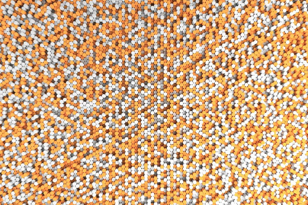 Pattern of orange and white cylinders of different length - Valokuva, kuva