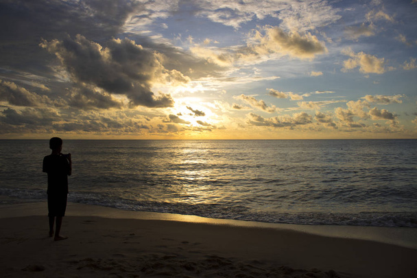 Beautiful sunset at singkawang beach, Beach of Indonesia | Asian Beach - Foto, Bild