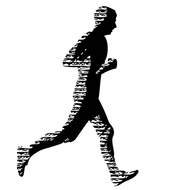 Musta Silhouettes Runners sprintti miehet valkoisella taustalla - Vektori, kuva