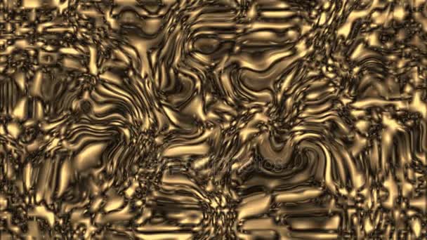 Tela dorada volando. Paño de lujo de fondo de oro abstracto o pliegues líquidos u ondulados de textura de seda grunge satén material de diseño de fondo de lujo
. - Metraje, vídeo