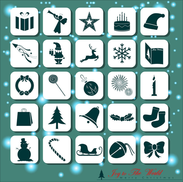 25 αφηρημένη Χριστουγέννων εικονίδια. Διάνυσμα και απεικόνιση, Eps 10. - Διάνυσμα, εικόνα