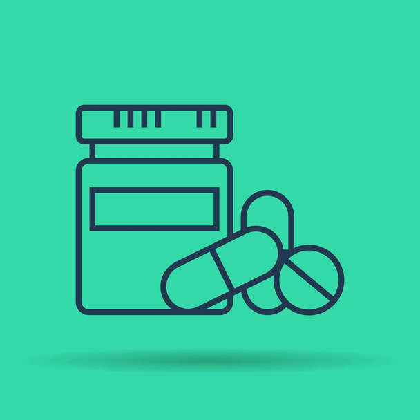 Ikone von Medikamenten, Tabletten und Pillen - Vektor, Bild