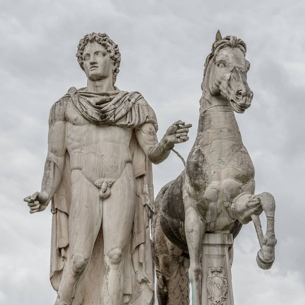 Statue of naked Apollo with horse, Rome, Italy - Photo, Image