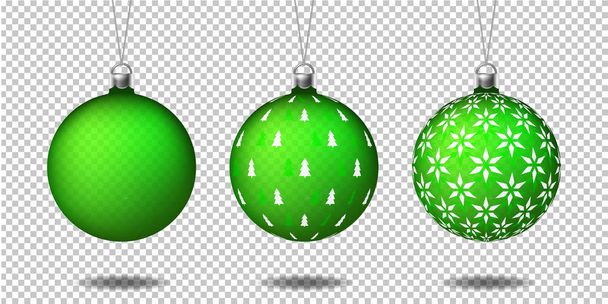 Set of realistic transparent christmas balls, isolated. - Vector, Image