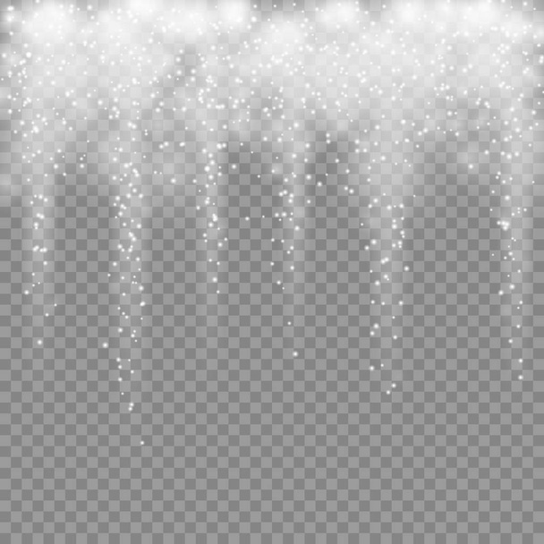 Snowfall for your winter design, isolated on transparent background. - Vector, Image