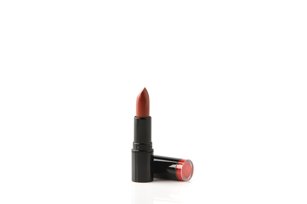 single tube of red lipstick isolated on white - Foto, immagini