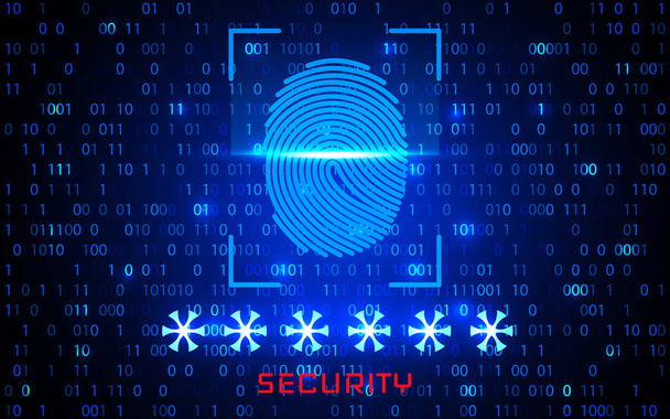 Finger-print Scanning Identification System. Biometric Authorization and Business Security Concept. Vector illustration - Vecteur, image