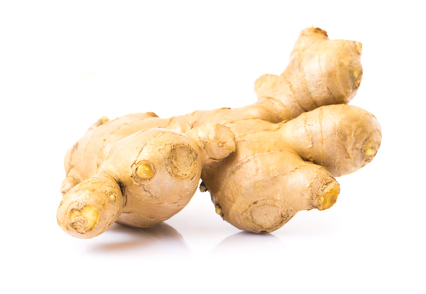 Fresh ginger root on white background for herb and medical product concept - Photo, Image