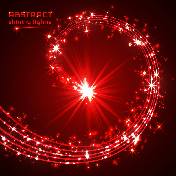 Red magic sparkle glittering light - Vector, Imagen