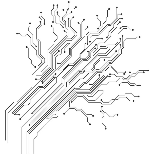 Ilustração abstrata da tecnologia do vetor com placa de circuito. Esquema digital de alta tecnologia do dispositivo eletrônico
. - Vetor, Imagem