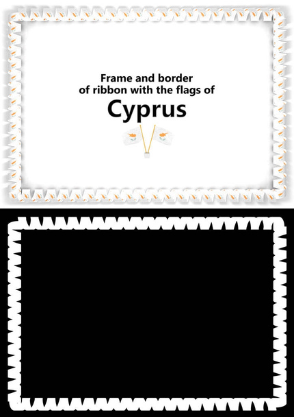 Ramki i krawędzią ribbon z Cypru flaga Gratulacje, dyplomy, certyfikaty. Kanał alfa. ilustracja 3D - Zdjęcie, obraz