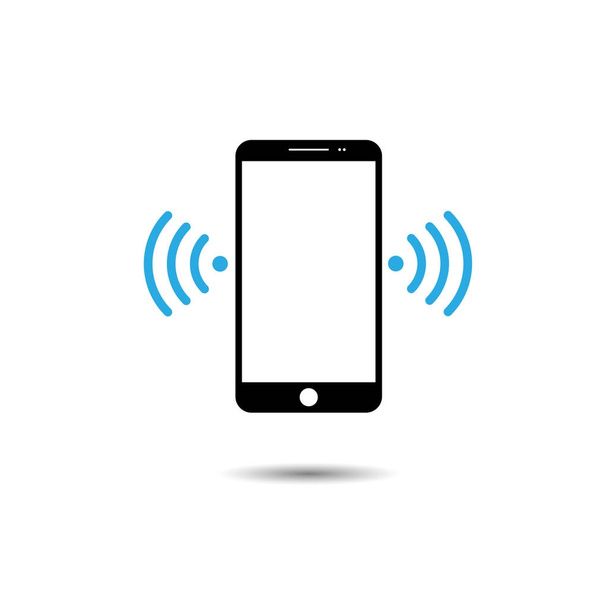 Vektorillustration des Smartphones mit Wifi-Symbol. Technologie und Kommunikationskonzept. - Vektor, Bild