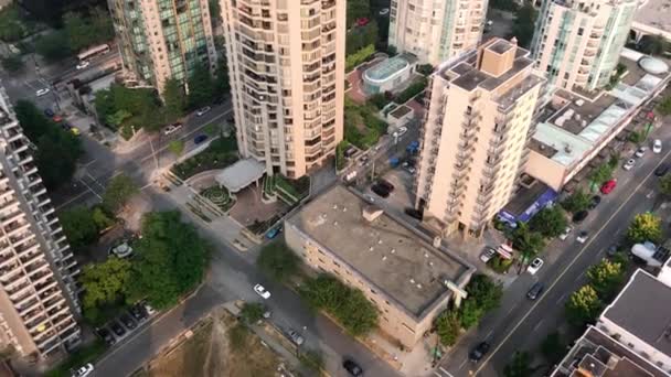  aerial view of Vancouver city skyline, Canada, modern urban buildings  - Felvétel, videó