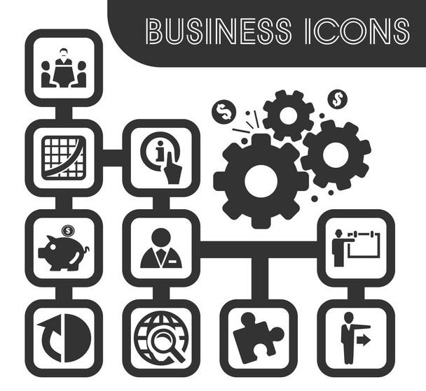 Business outline icons set - Vector, imagen