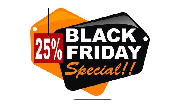 Black Friday Special Discount 25 Percent - Vector, Image