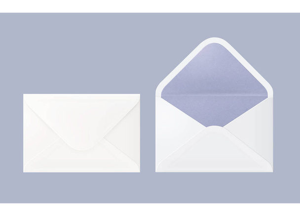 Белый и синий конверт из экологических материалов для почтовых отправлений
 - Фото, изображение