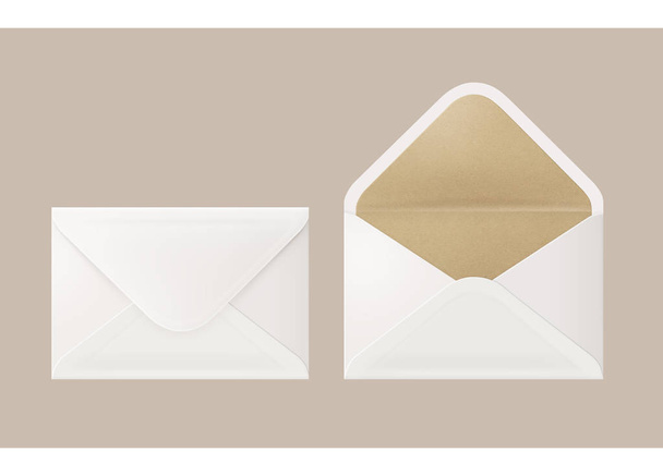 Witte en bruine envelop door ecologische materialen voor verzendkosten  - Foto, afbeelding