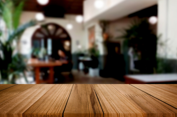 Table en bois vide et décoration intérieure de la pièce fond, prod
 - Photo, image