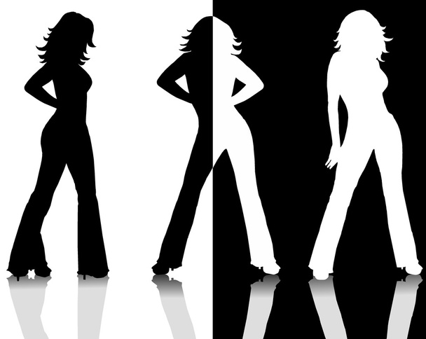 Sexy girls silhouettes background - Foto, afbeelding